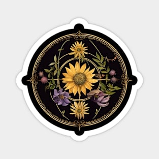 Sunflower Floral Wheel Magnet