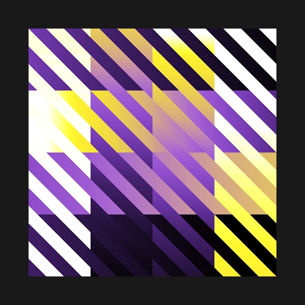 Nonbinary Pride Diagonal Stripes Colored Checkerboard Pattern by VernenInk