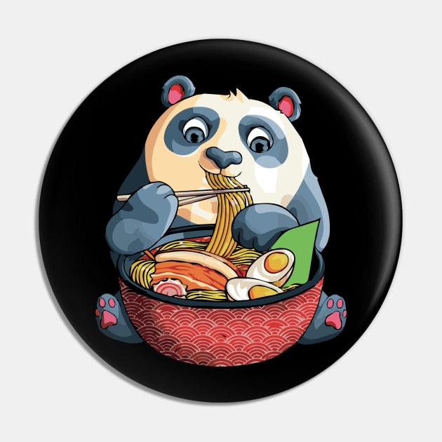 Kawaii Panda Noodles Cute Anime Panda Ramen Otaku Weeaboo Pin by ScrewpierDesign