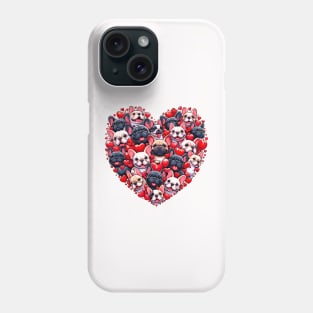 Funny French Bulldog Valentines Day Frenchie Heart Dog Owner Phone Case