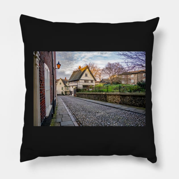 The Britons Arms cafe in Elm Hill, Norwich. The oldest cafe in the city along one of the oldest streets in the city Pillow by yackers1