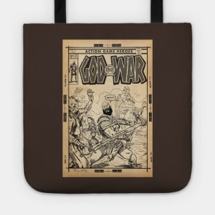 God of War fan art comic cover line art Tote