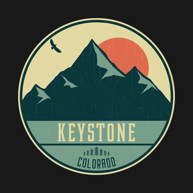 Keystone Colorado Retro Mountain Badge by dk08