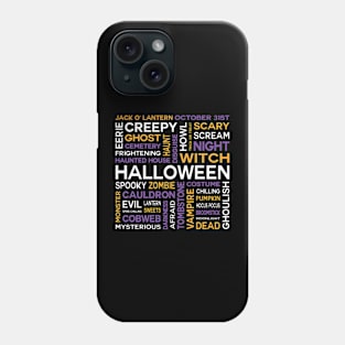 Happy Halloween Word Cloud Phone Case