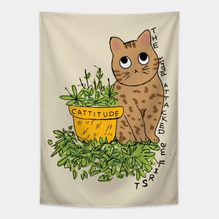 Cat fights with plant Tapestry