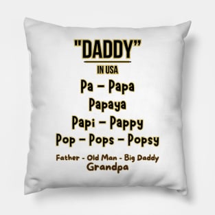 Father's day, Pa to Papaya, Pop to Grandpa, All the Names for Dad! Father's gifts, Dad's Day gifts, father's day gifts Pillow