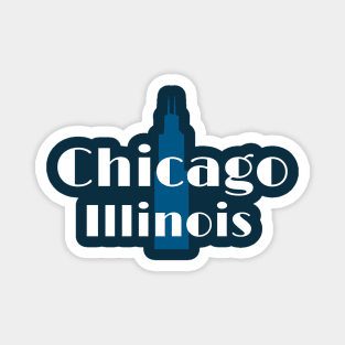Art Deco Chicago Retro Illinois City Skyline Design Magnet