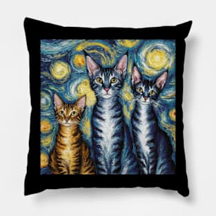 Van Gogh Style Cat Painting Pillow