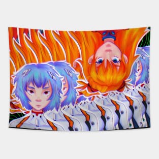 Rei and Asuka (Neon Genesis Evangelion) Tapestry