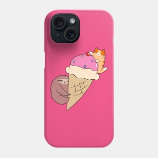 Cat and Sloth Icecream Cone Phone Case