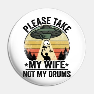 Funny UFO Drums Abduction Drummer Drum Set Gift Funny Pin