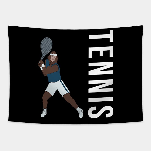 Bigfoot love tennis Tapestry by cypryanus