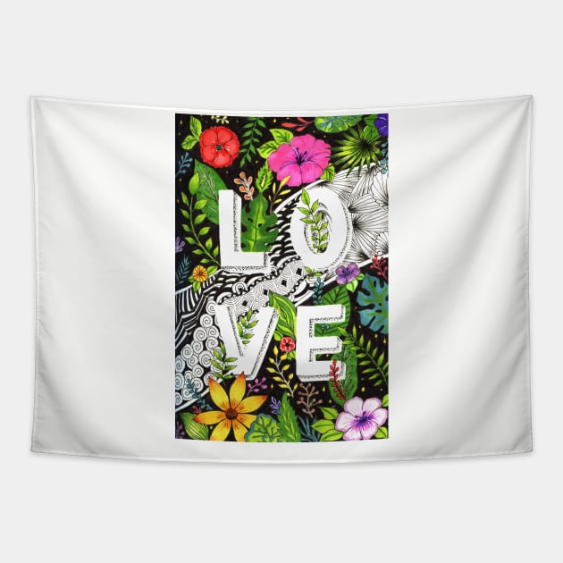 A tropical love design Tapestry by meteora72