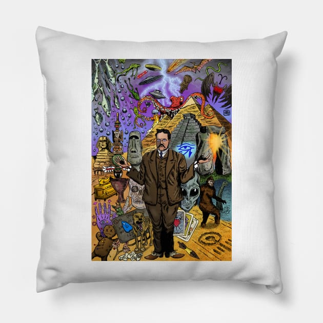 Charles Fort - Fortean Pillow by matjackson