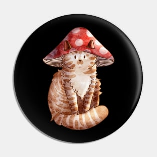 Toadstool Mushroom Cat Pin