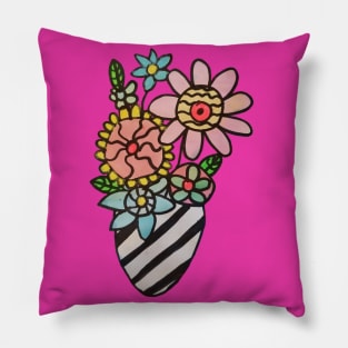 Modern Flower Bouquet Pillow