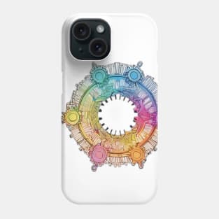 Colorful Abstract Gear Circle Artwork No. 480 Phone Case