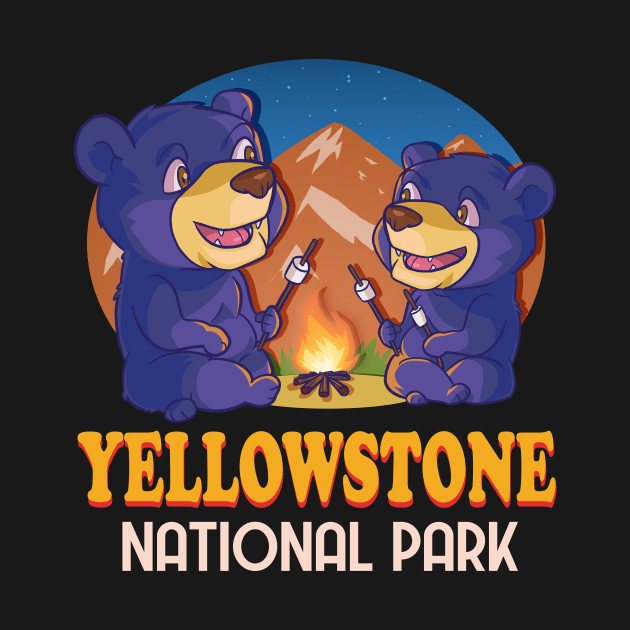 Yellowstone National Park Black Bear Camping by Noseking