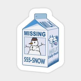 Missing snow man on milk carton for kids Magnet