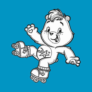 caring bear with roller skates T-Shirt