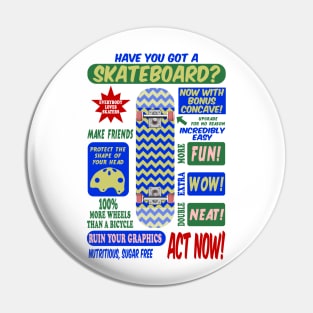 Vintage Skateboard poster funny Pin