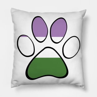 Genderqueer Pride Paw Pillow