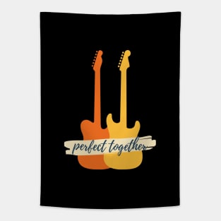 Perfect Together T-Style and S-Style Guitar Silhouette Tapestry