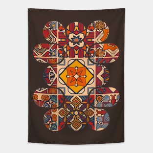 Abstract organic shape with moroccan tile pattern Tapestry