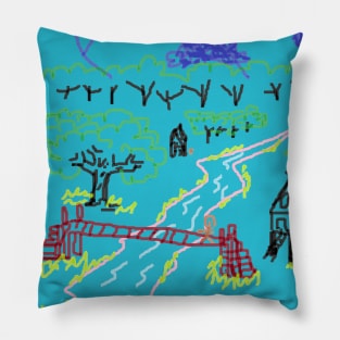 My dream home at countryside Pillow