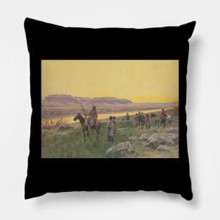 Indians Returning From The Hunt - Vintage Western American Art Pillow