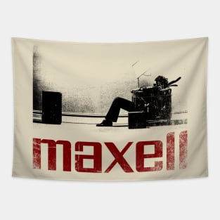 Blown Away Grunge - Red Text Tapestry