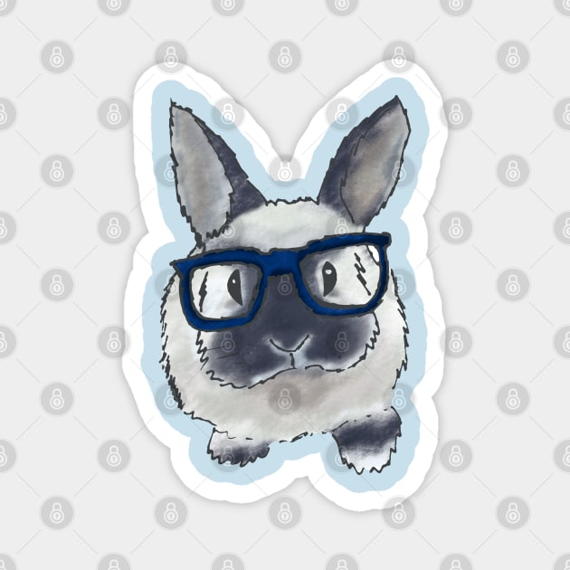 adorable bunny with glasses Magnet by Nina_R