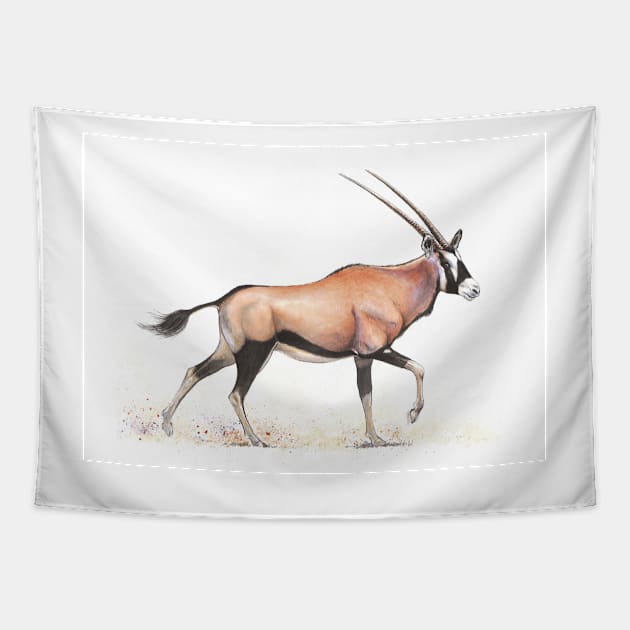 Oryx - Gemsbok - African Antelope - by Nadya Neklioudova Tapestry by nadyawildlife