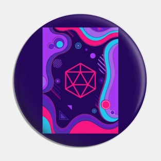 Cyberpunk Funky D20 Dice Tabletop RPG Pin