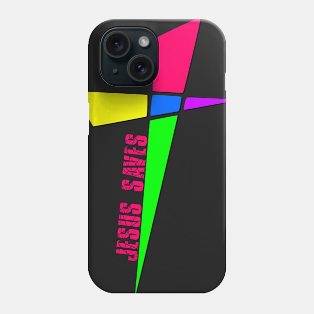 Colorful Cross - Jesus Saves Phone Case by AlondraHanley