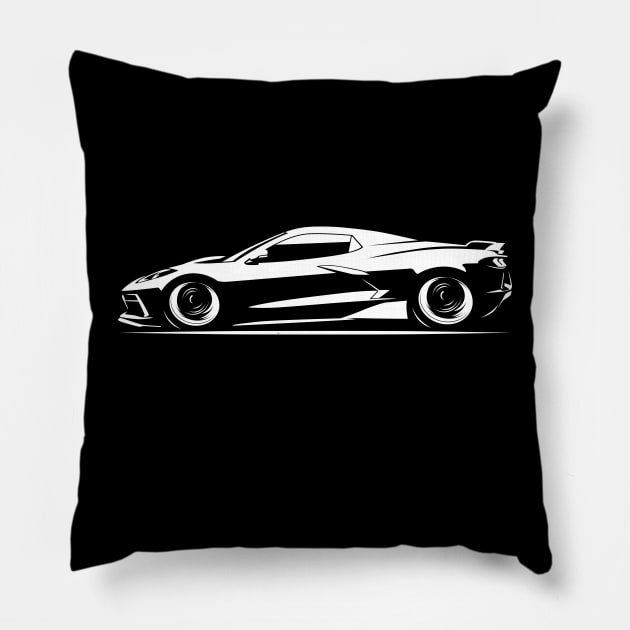 2020 Corvette C8 Convertible Pillow by fourdsign