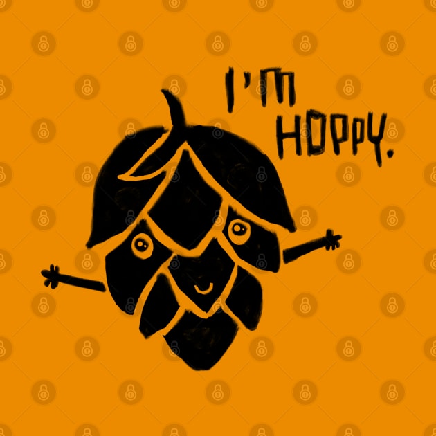 Craft brewery pun, happy hoppy hops by badlydrawnbabe
