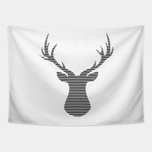 Deer - strips - black and white. Tapestry