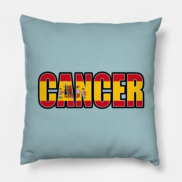 Cancer Spaniard Horoscope Heritage DNA Flag Pillow by Just Rep It!!