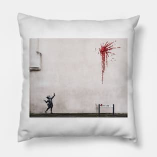 Banksy Slingshot Flower Love Valentine's Pillow