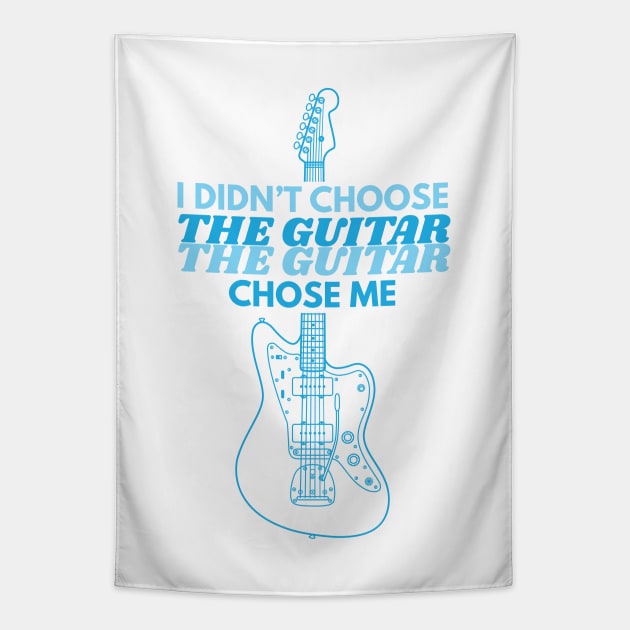 I Didn't Choose The Guitar Offset Style Electric Guitar Outline Tapestry by nightsworthy