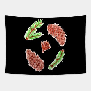 Woodland Pine Cones Tapestry