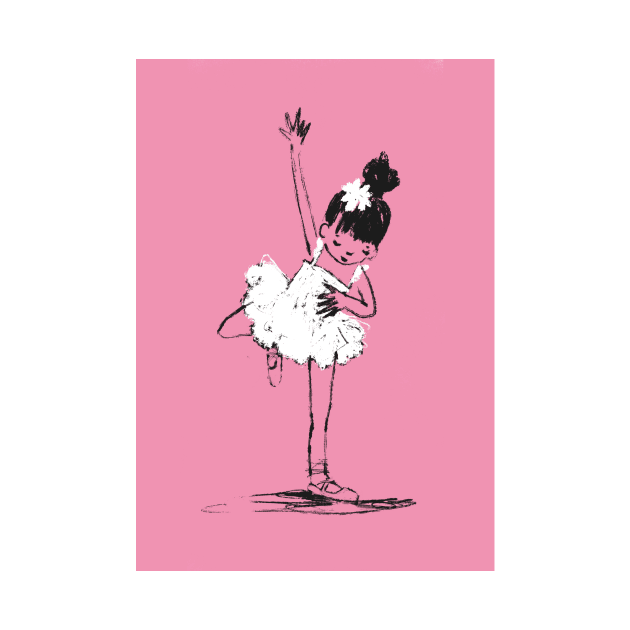 Young Ballerina in Pink by Shelley Johannes Art