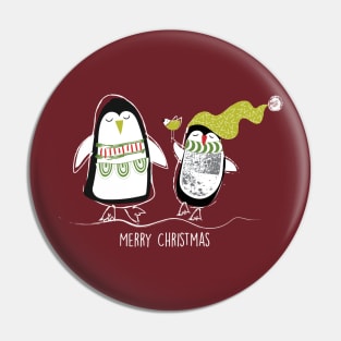 Holiday penguins Pin