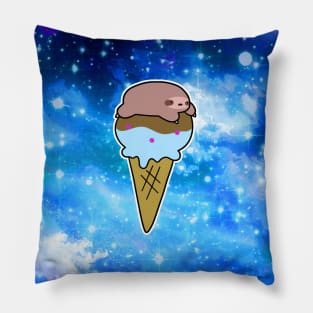 Icecream Cone Sloth Night Sky Pillow