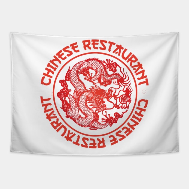 Chinese Restaurant- Circular Tapestry by Pieartscreation