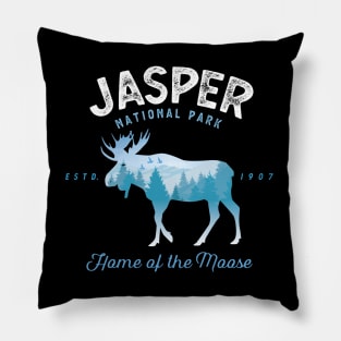 Jasper National Park Moose Vintage Look Pillow