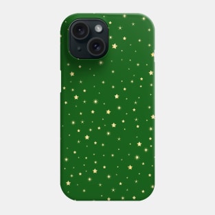 Christmas gold star pattern. Minimalistic Christmas pattern. Silent night pattern. Christmas starry snowflakes in minimalist style. Phone Case