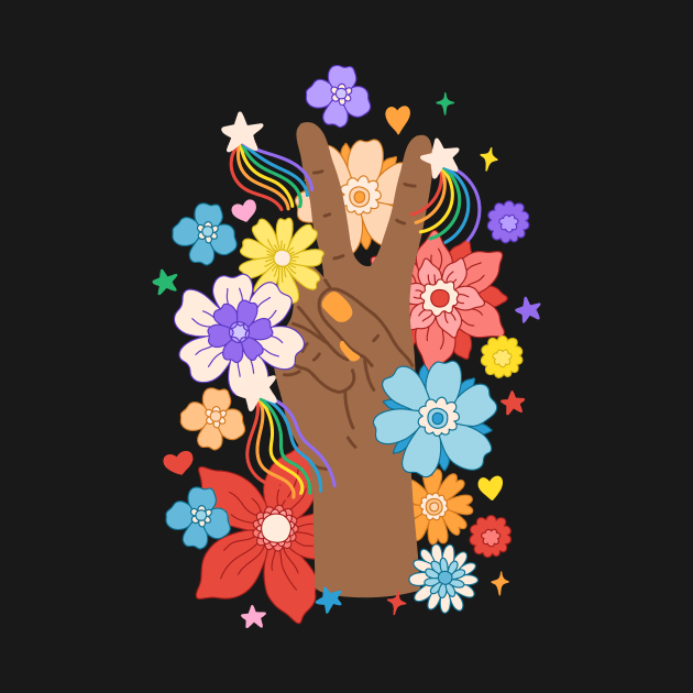 Floral Peace Hand Sign by JunkyDotCom