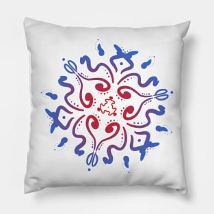 Doted mandala fire ice Pillow